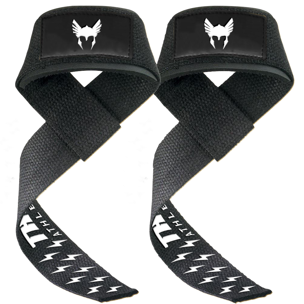 zwarte straps met wit rubber